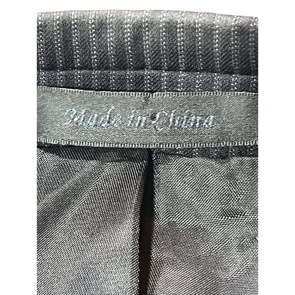 Calvin Klein Mens Black Pinstripe Wool Suit Jacket Blazer 2-Button 46L - Picture 9 of 11